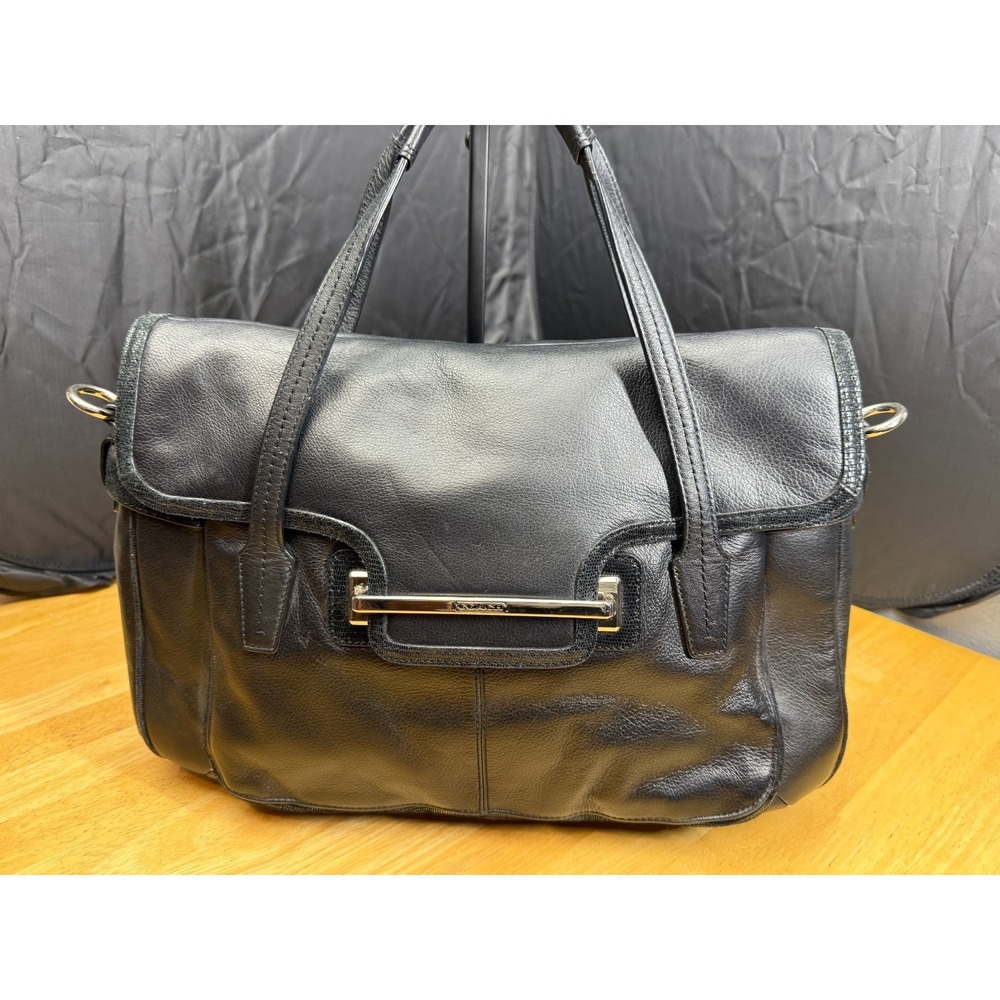 Vintage Coach K1320 F26781 Black Leather Shoulder Bag Messenger‎ Large Handbag